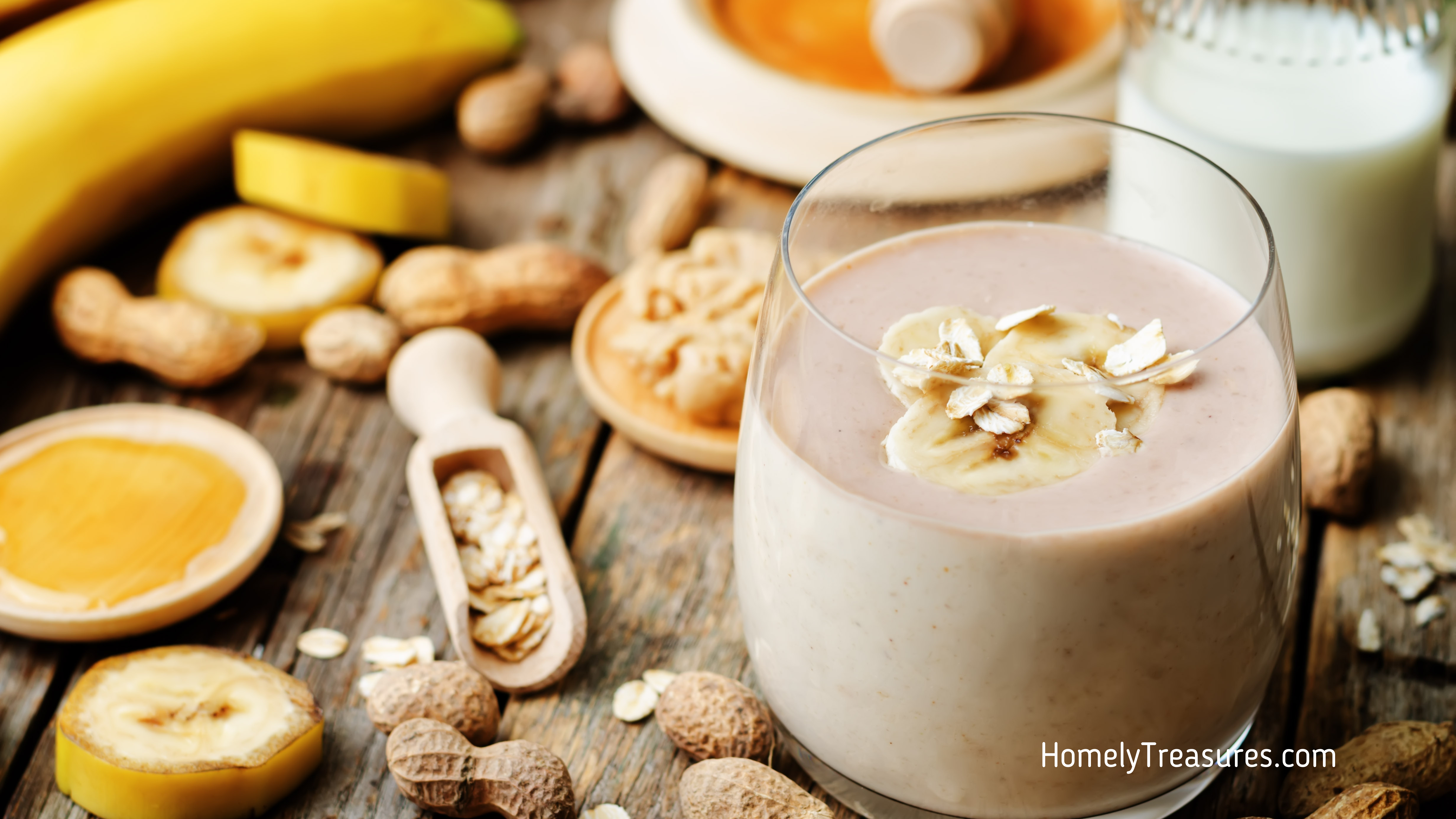 Easy Protein Smoothie: Oatmeal and Peanut Powder